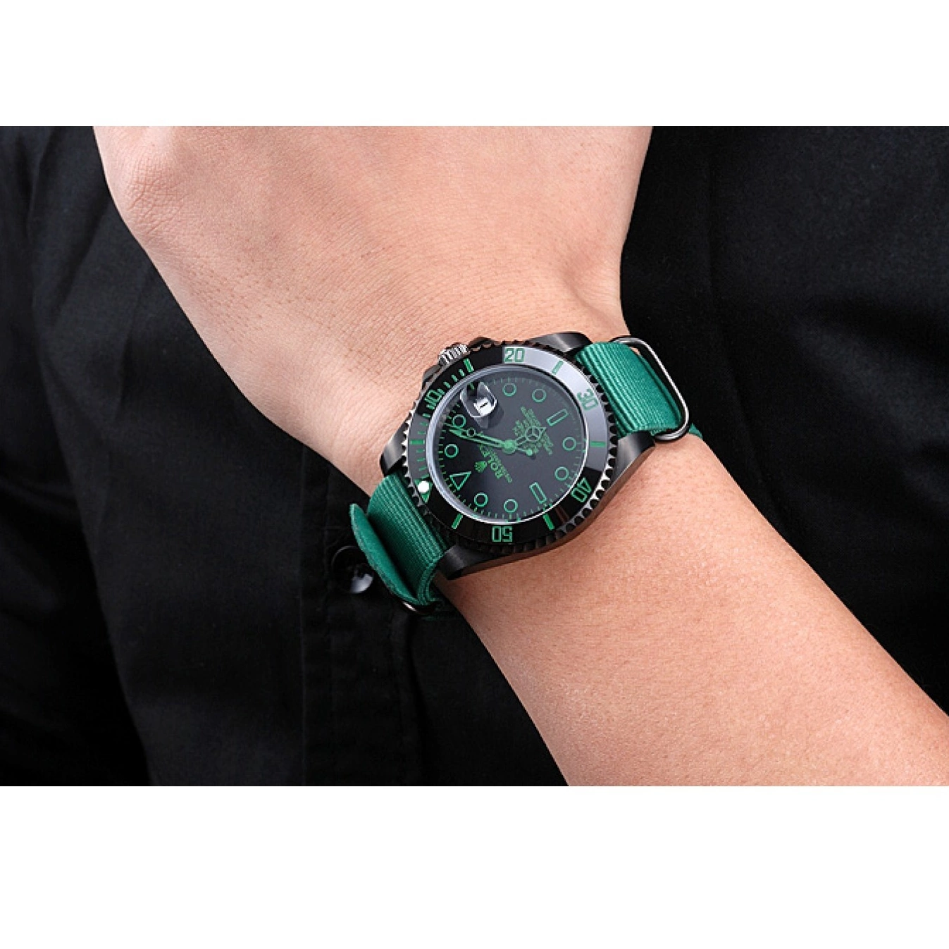 Aaa replica Rolex Submariner Stealth Strap 622009 Green Nylon 0815